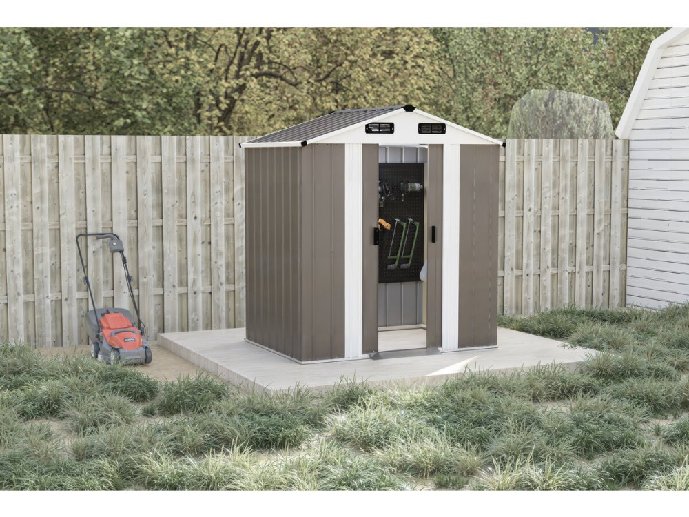 Metalen tuinhuisje "Dallas II" - 2,17 m² - Taupe