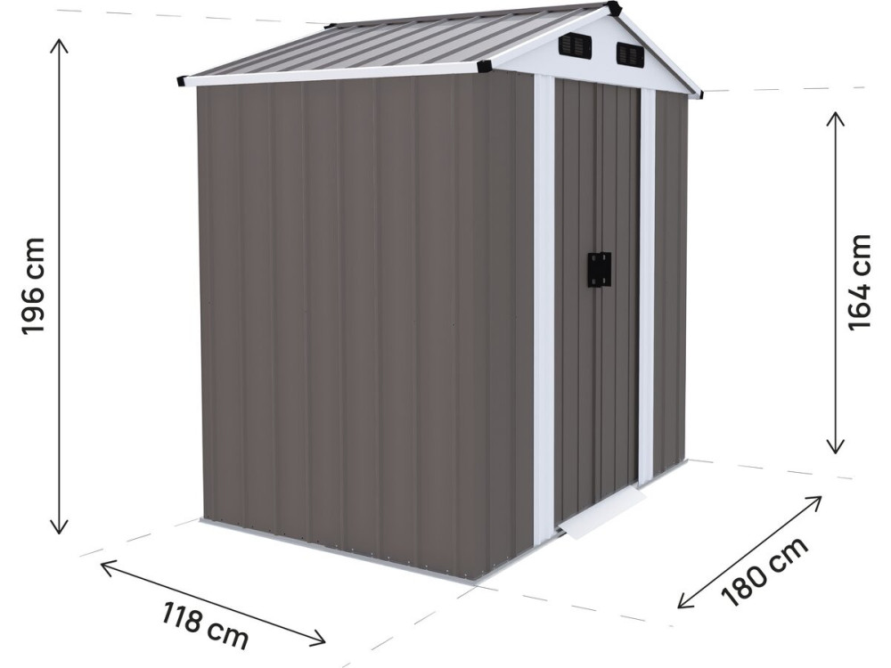 Metalen tuinhuisje "Dallas II" - 2,17 m² - Taupe