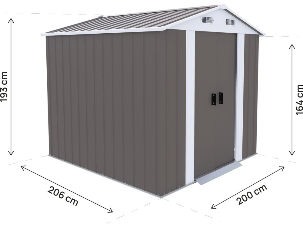 Metalen tuinhuisje "Dallas" - 4,12 m² - Taupe