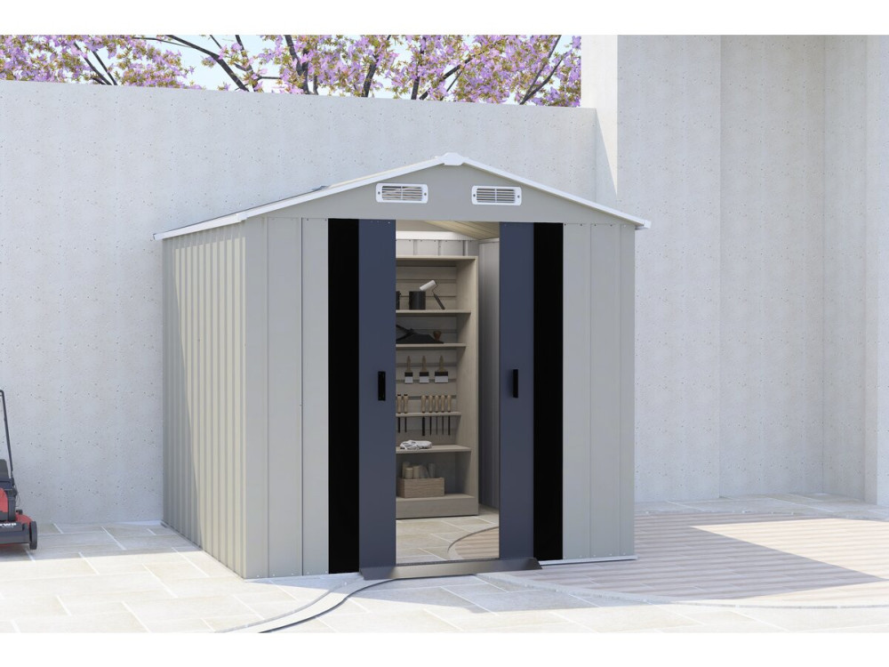 Metalen tuinhuisje "Nebraska" - 4,12 m² - Grijs