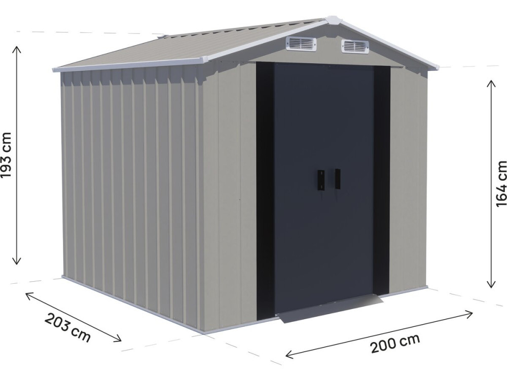 Metalen tuinhuisje "Nebraska" - 4,12 m² - Grijs