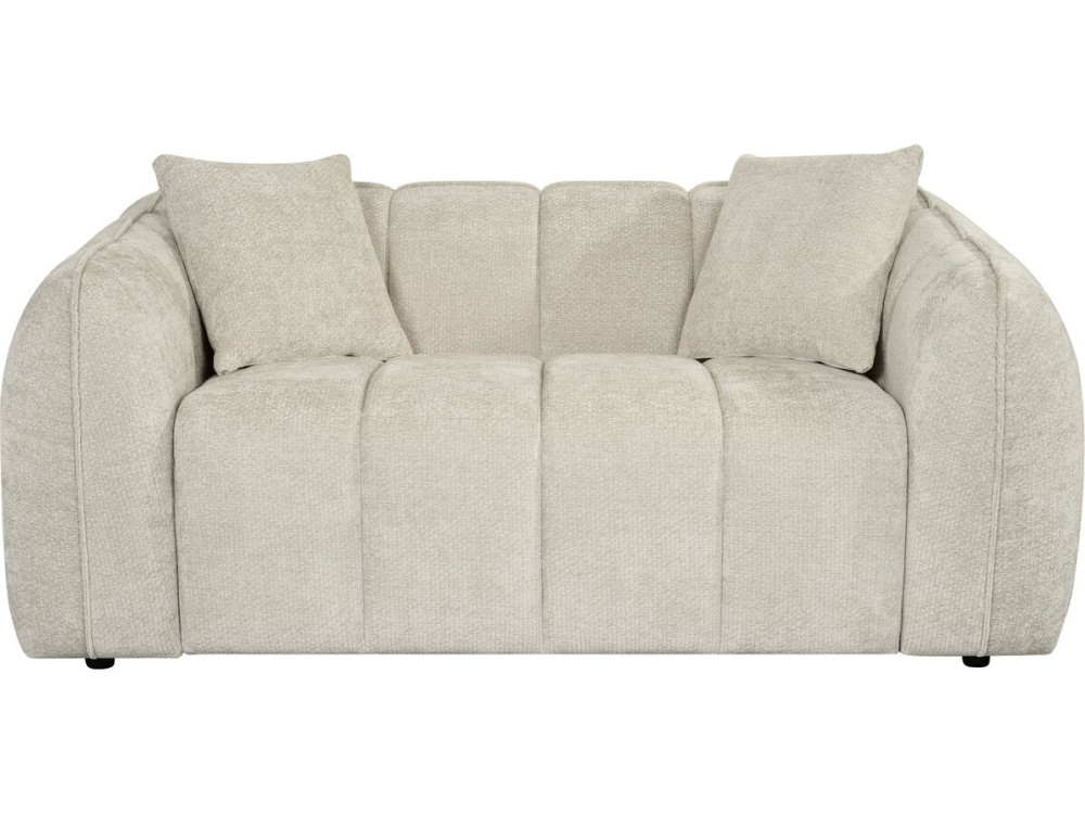 Rechte bank in bubble-stijl van "Wagram"-stof - 2-zits - Beige