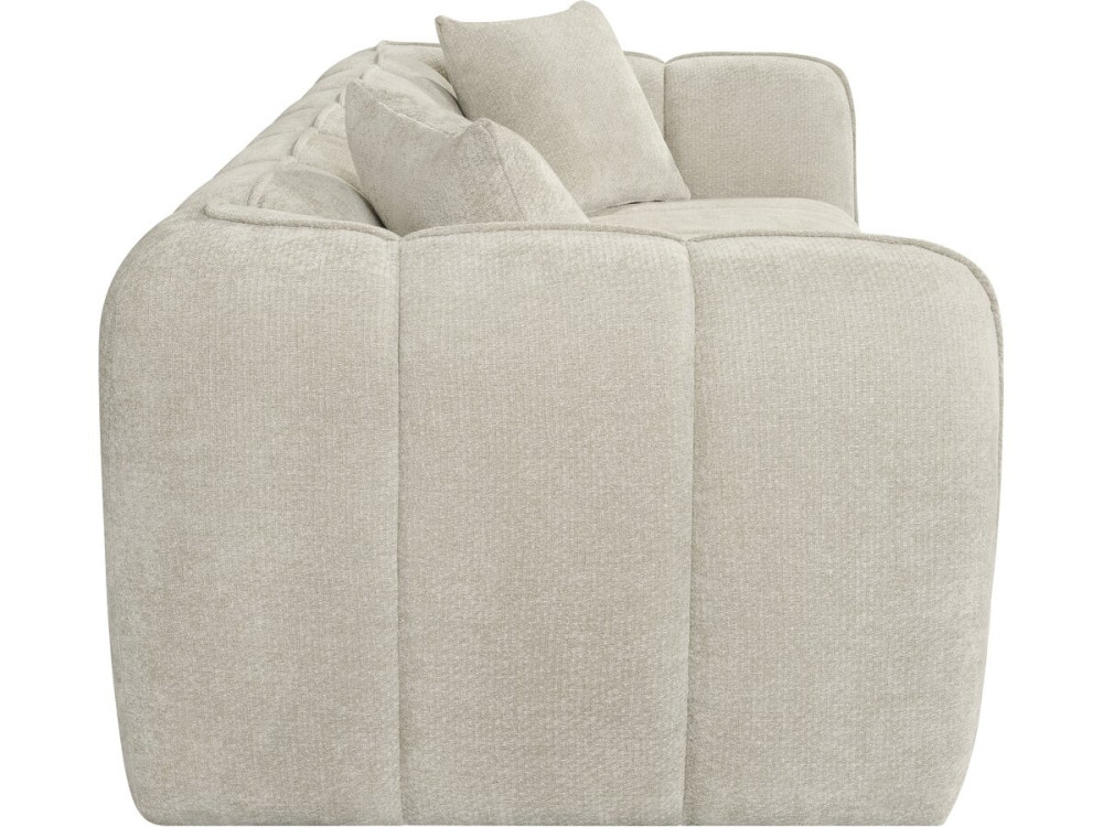 Rechte bank in bubble-stijl van "Wagram"-stof - 2-zits - Beige
