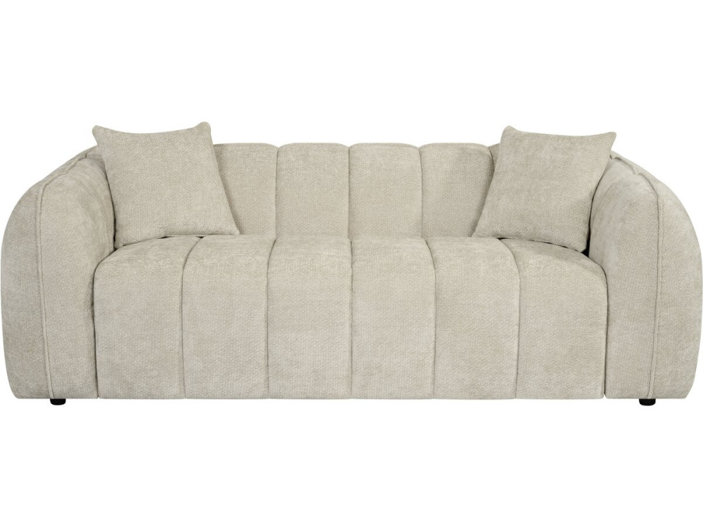 Rechte bank in bubble-stijl van "Wagram"-stof - 3-zits - Beige