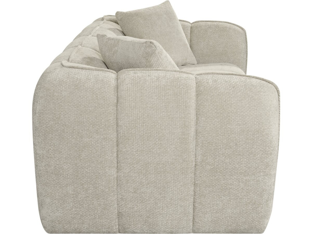 Rechte bank in bubble-stijl van "Wagram"-stof - 3-zits - Beige