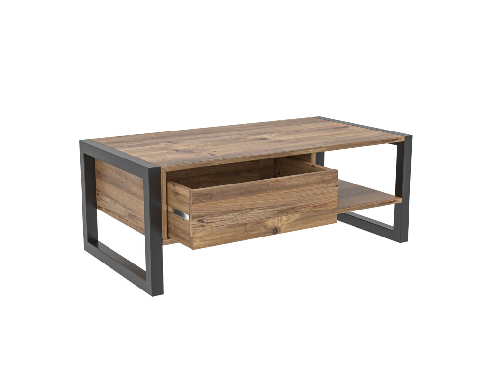 Houten salontafel "Haldizen" - 105 x 55 x 40 cm - Bruin
