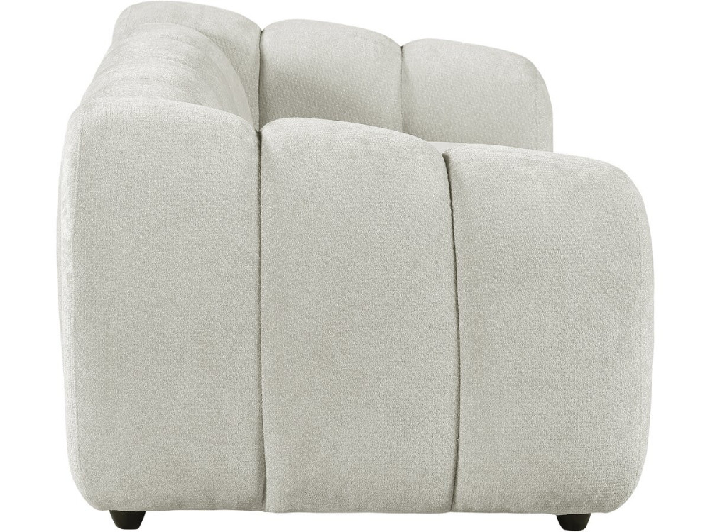 Rechte bank in bubble-stijl van de stof "Courcelles" - 2-zits - Beige