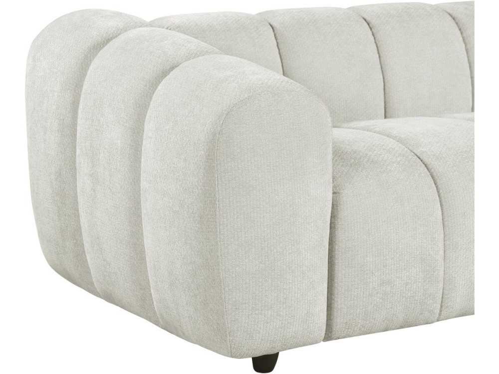Rechte bank in bubble-stijl van de stof "Courcelles" - 3-zits - Beige