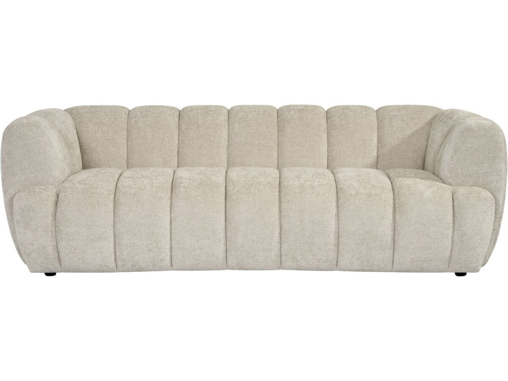 Rechte bank in bubble-stijl van de stof "Malakoff" - 3-zits - Beige