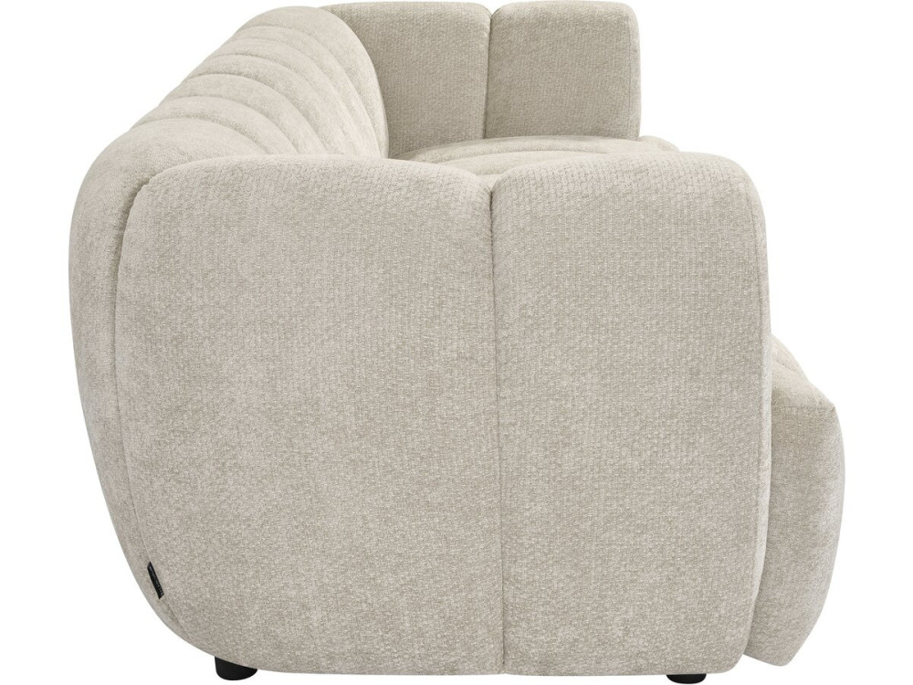 Rechte bank in bubble-stijl van de stof "Malakoff" - 3-zits - Beige