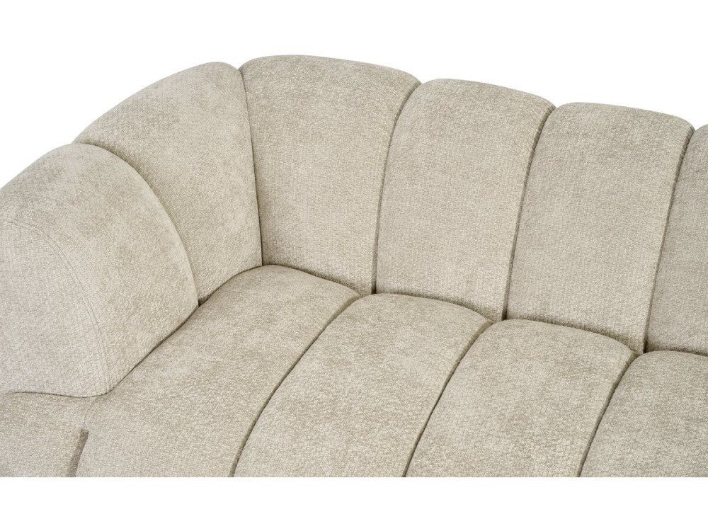 Rechte bank in bubble-stijl van de stof "Malakoff" - 3-zits - Beige