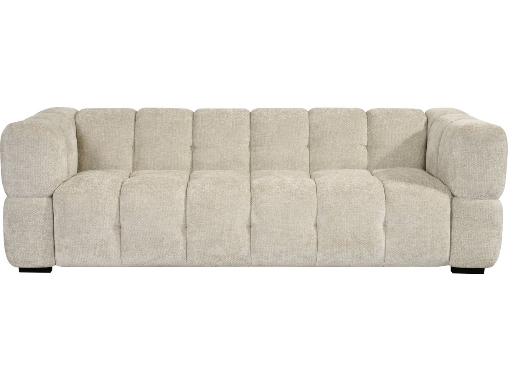 Rechte bank in bubble-stijl van de stof "Spontini" - 3-zits - Beige