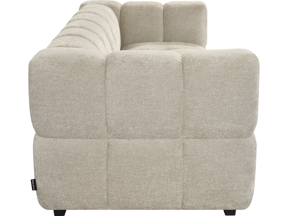 Rechte bank in bubble-stijl van de stof "Spontini" - 3-zits - Beige