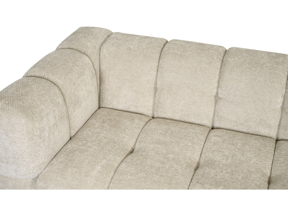 Rechte bank in bubble-stijl van de stof "Spontini" - 3-zits - Beige