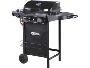 Gas BBQ gasbarbecue barbecue "Party 3" - 3 branders waarvan 1 zijbrander - 9,38 kW - Zwart
