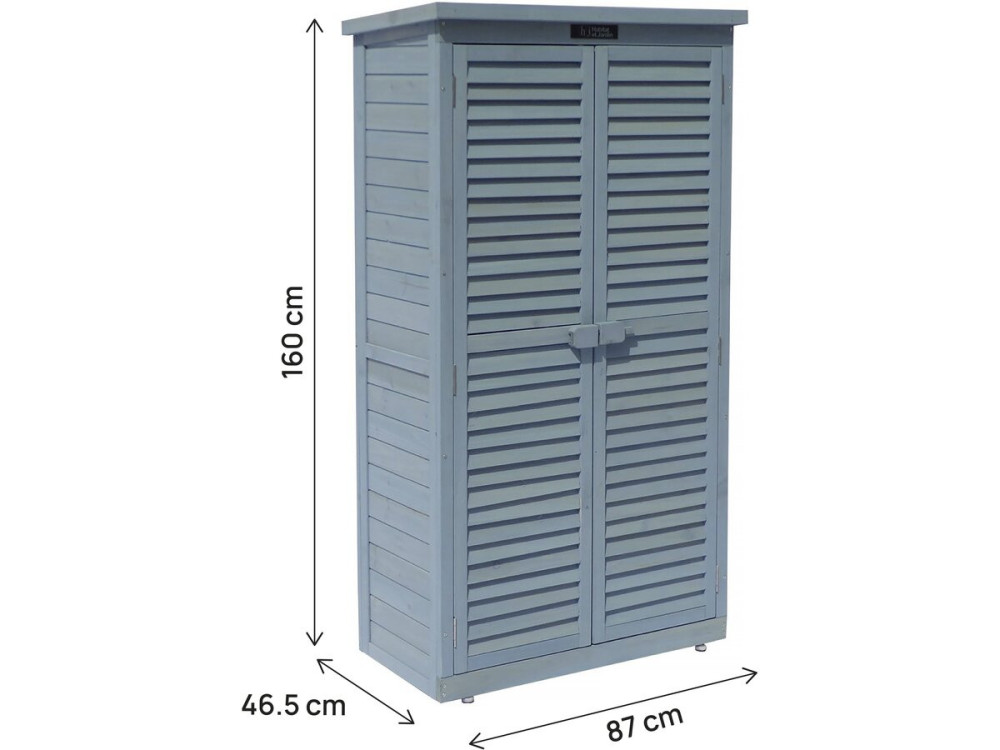 Tuinkast houten tuin berging "Space" - 87 x 46,5 x 160 cm - Blauw hemelsblauw
