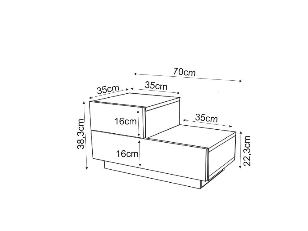 Parametre 1 Chêne Saphir Parametre 2 70 x 38.3 x 35 cm