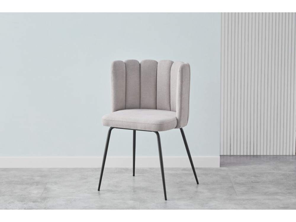 Set van 2 stoffen stoelen "Anja" - Grijs