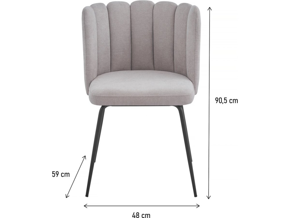 Set van 2 stoffen stoelen "Anja" - Grijs