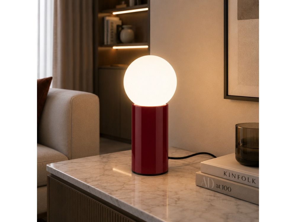 Metalen tafellamp "Polo" - 15 x 15 x 35 cm - Rood