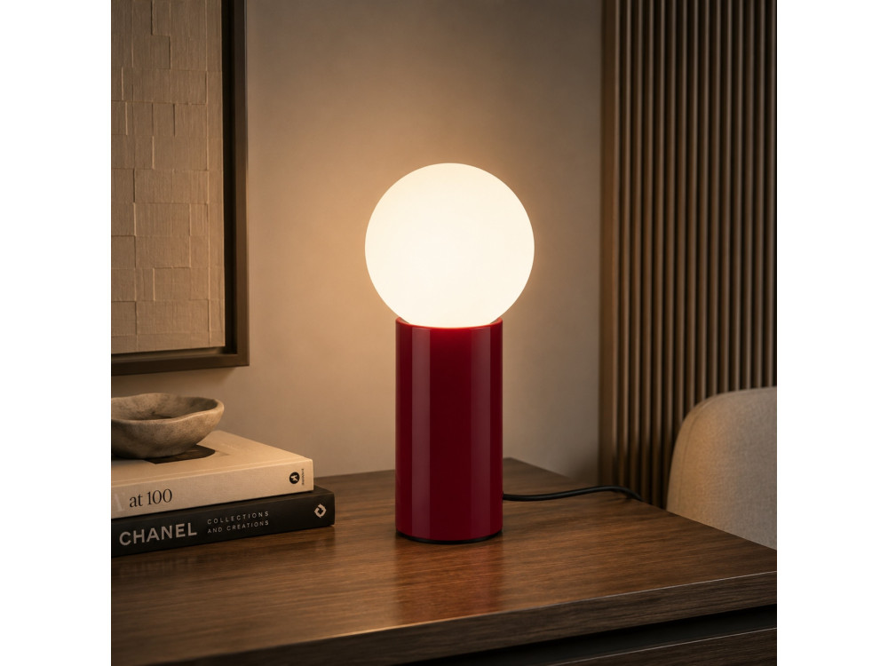 Metalen tafellamp "Polo" - 15 x 15 x 35 cm - Rood
