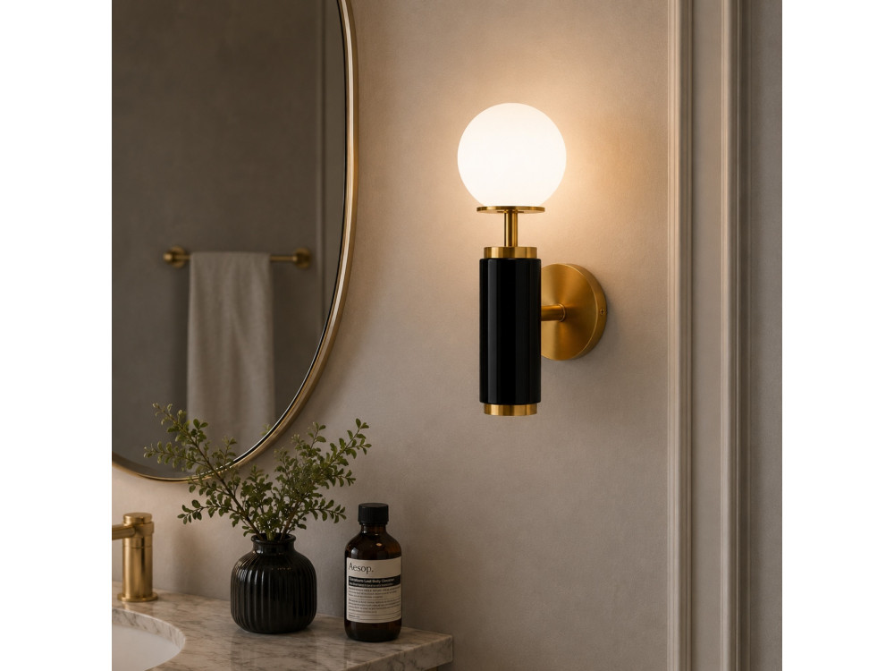 Metalen wandlamp "Moira" - 15 x 17 x 37 cm - Zwart