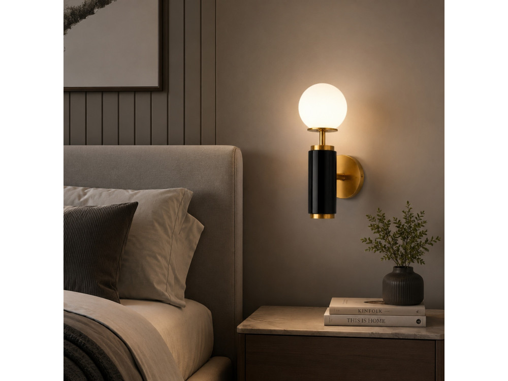 Metalen wandlamp "Moira" - 15 x 17 x 37 cm - Zwart