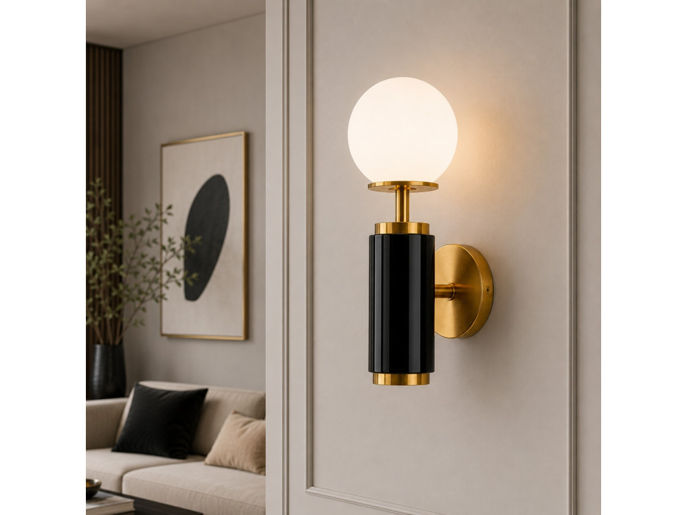 Metalen wandlamp "Moira" - 15 x 17 x 37 cm - Zwart