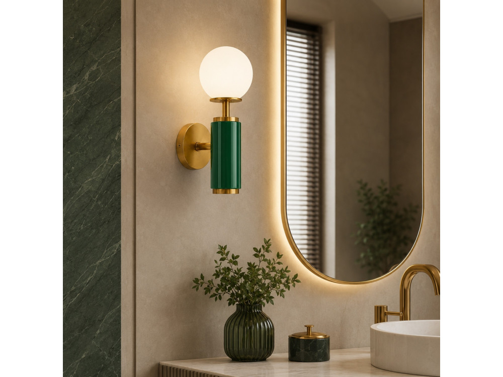 Metalen wandlamp "Moira" - 15 x 17 x 37 cm - Groen