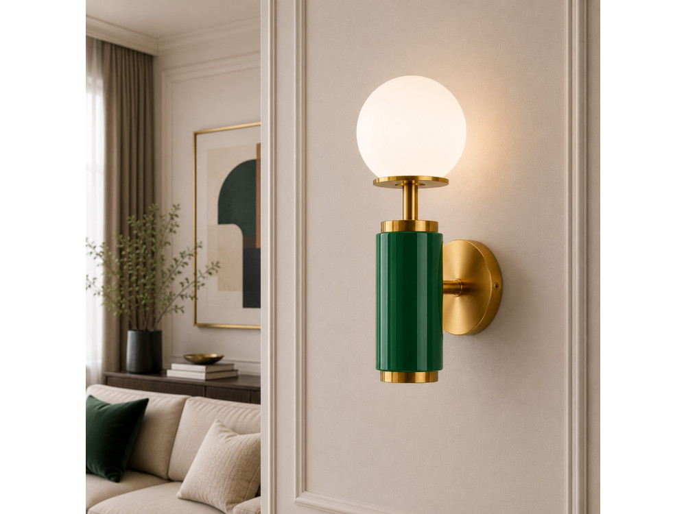 Metalen wandlamp "Moira" - 15 x 17 x 37 cm - Groen