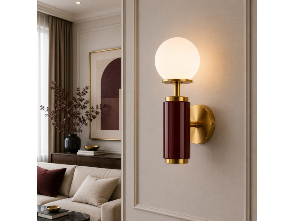 Metalen wandlamp "Moira" - 15 x 17 x 37 cm - Rood