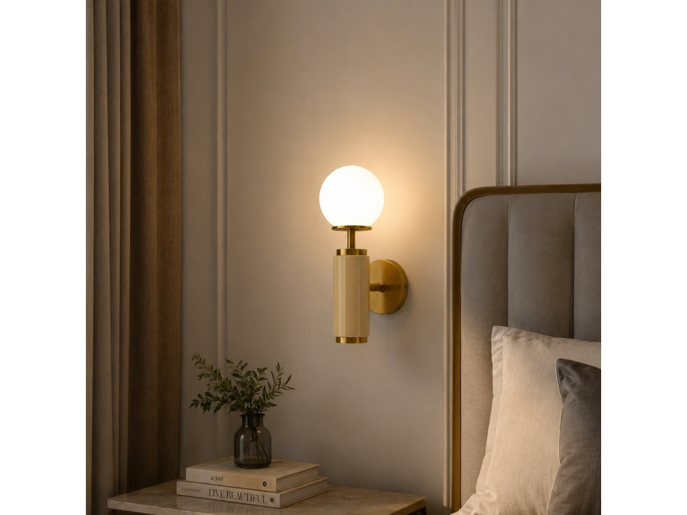 Metalen wandlamp "Moira" - 15 x 17 x 37 cm - Geel