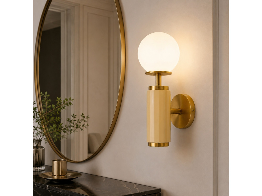 Metalen wandlamp "Moira" - 15 x 17 x 37 cm - Geel