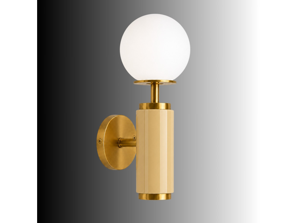Metalen wandlamp "Moira" - 15 x 17 x 37 cm - Geel
