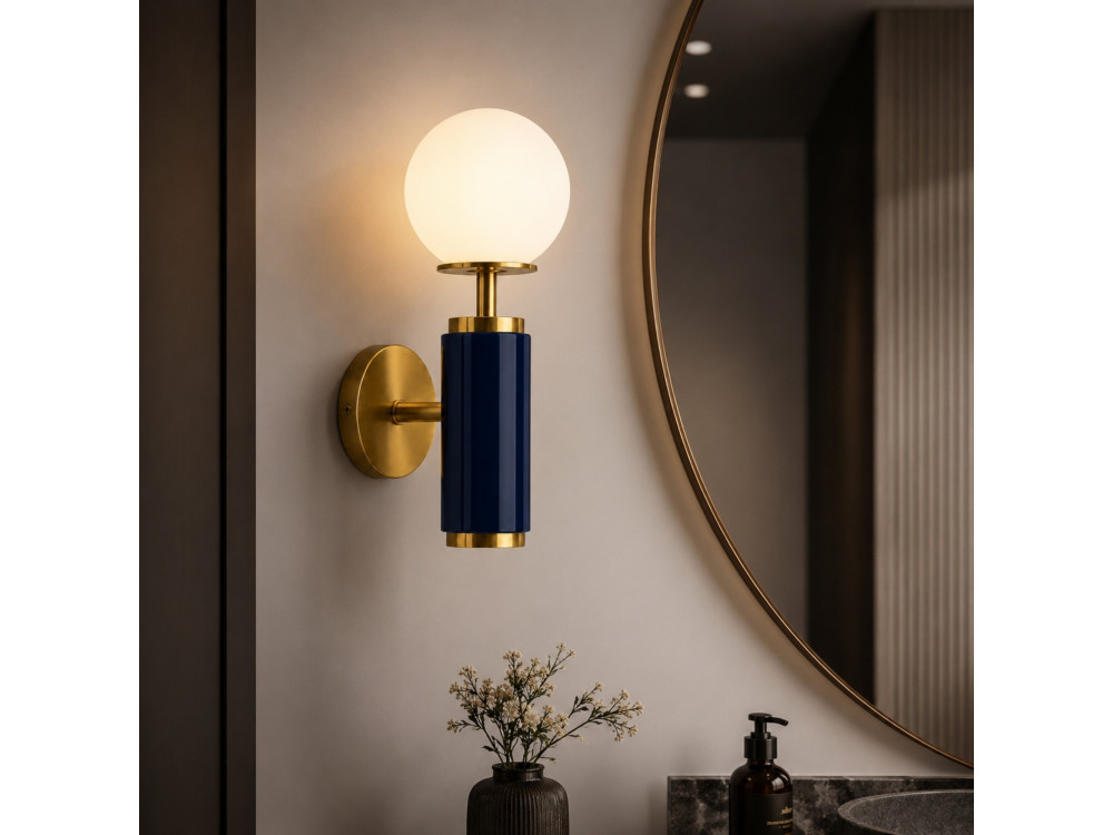 Metalen wandlamp "Moira" - 15 x 17 x 37 cm - Blauw