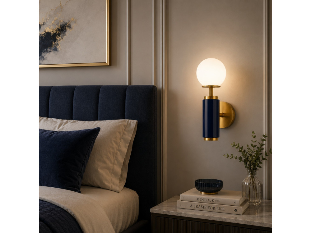 Metalen wandlamp "Moira" - 15 x 17 x 37 cm - Blauw
