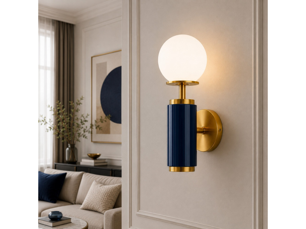Metalen wandlamp "Moira" - 15 x 17 x 37 cm - Blauw