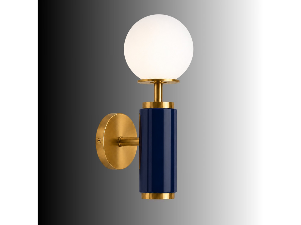 Metalen wandlamp "Moira" - 15 x 17 x 37 cm - Blauw