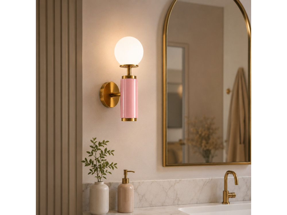 Metalen wandlamp "Moira" - 15 x 17 x 37 cm - Roze