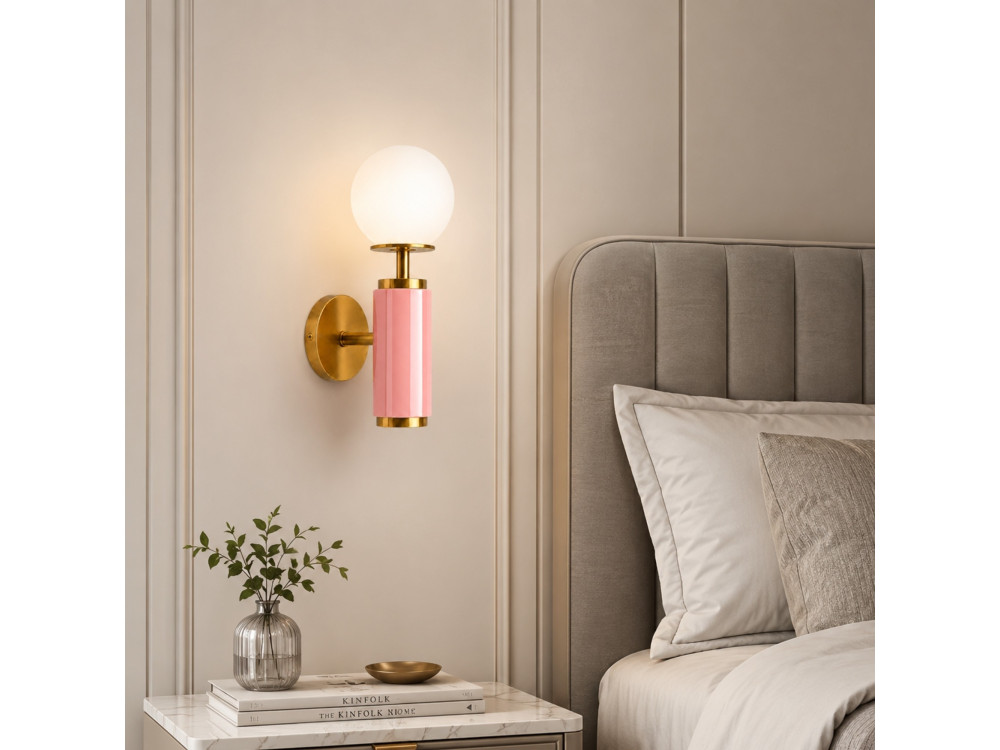 Metalen wandlamp "Moira" - 15 x 17 x 37 cm - Roze