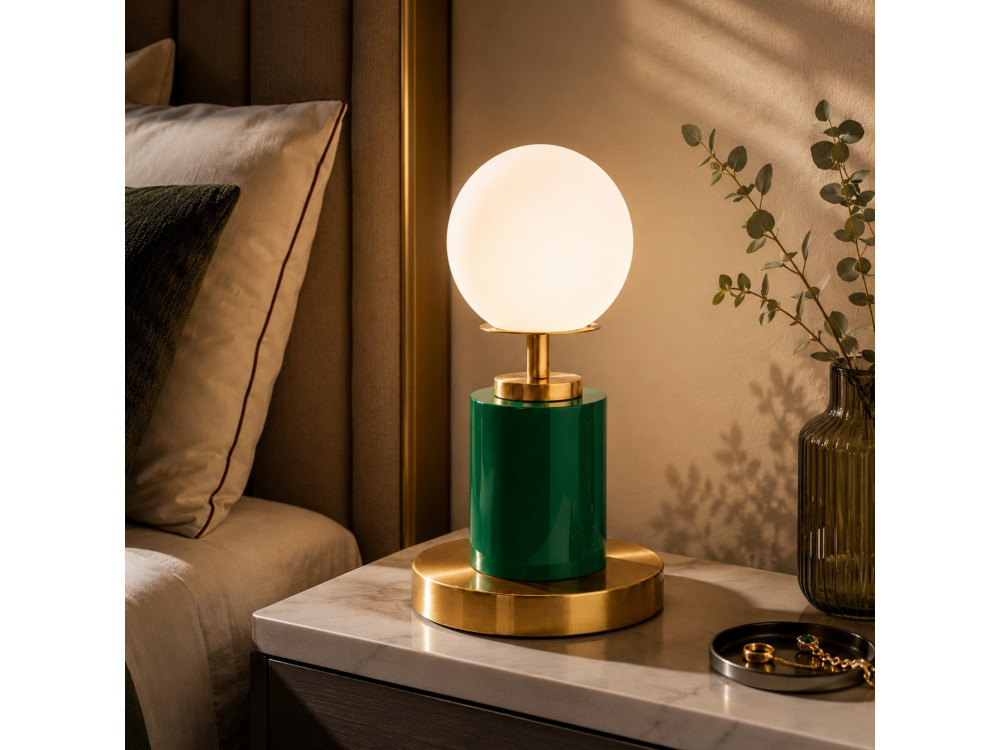 Metalen tafellamp "Moira" - 17 x 17 x 34 cm - Groen
