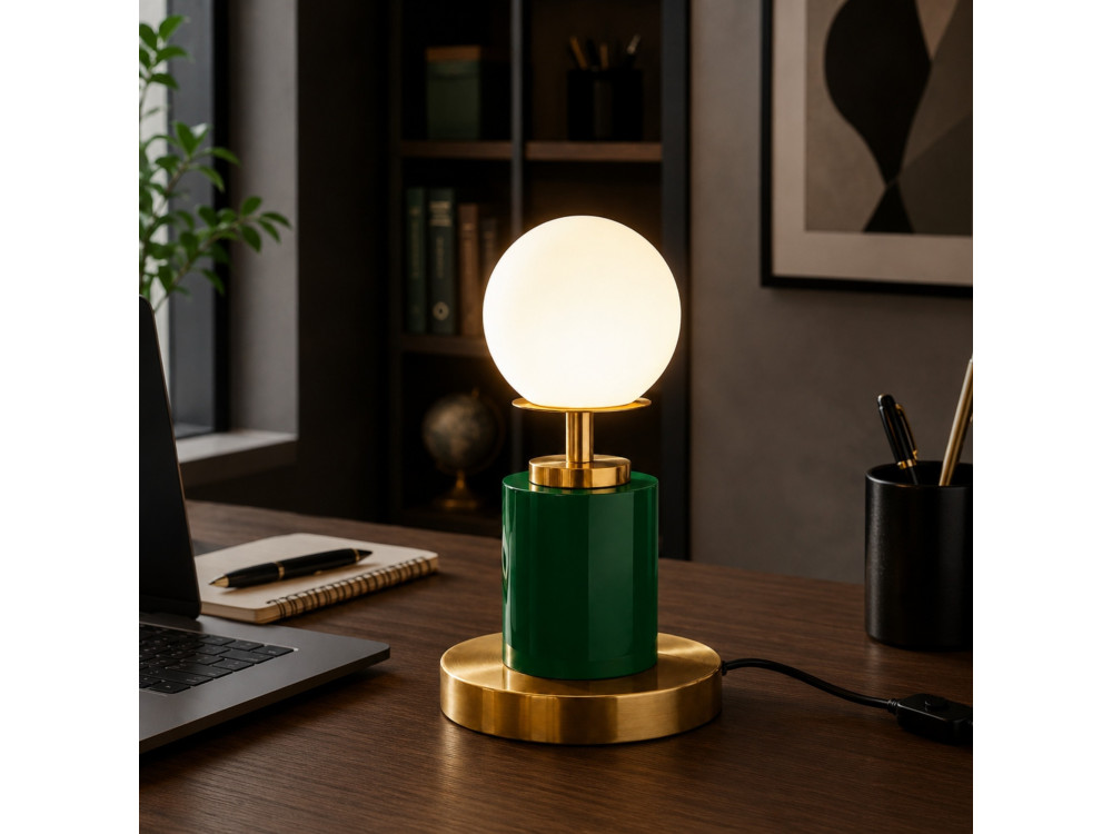 Metalen tafellamp "Moira" - 17 x 17 x 34 cm - Groen