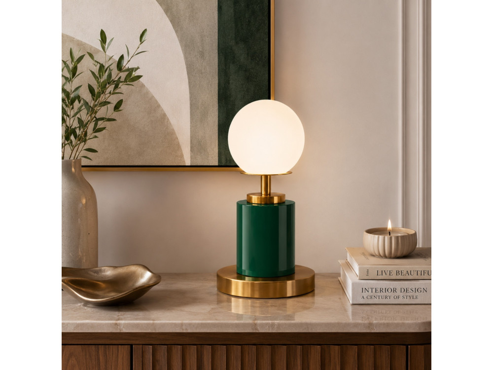 Metalen tafellamp "Moira" - 17 x 17 x 34 cm - Groen