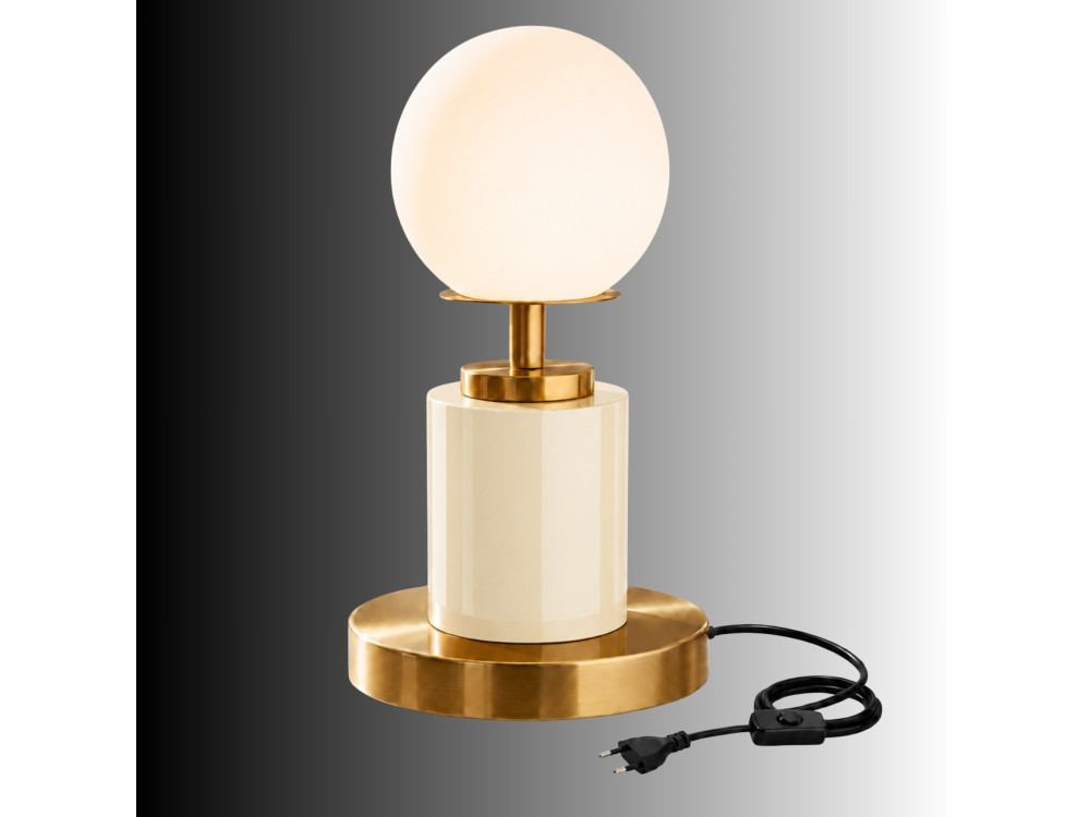 Metalen tafellamp "Moira" - 17 x 17 x 34 cm - Beige