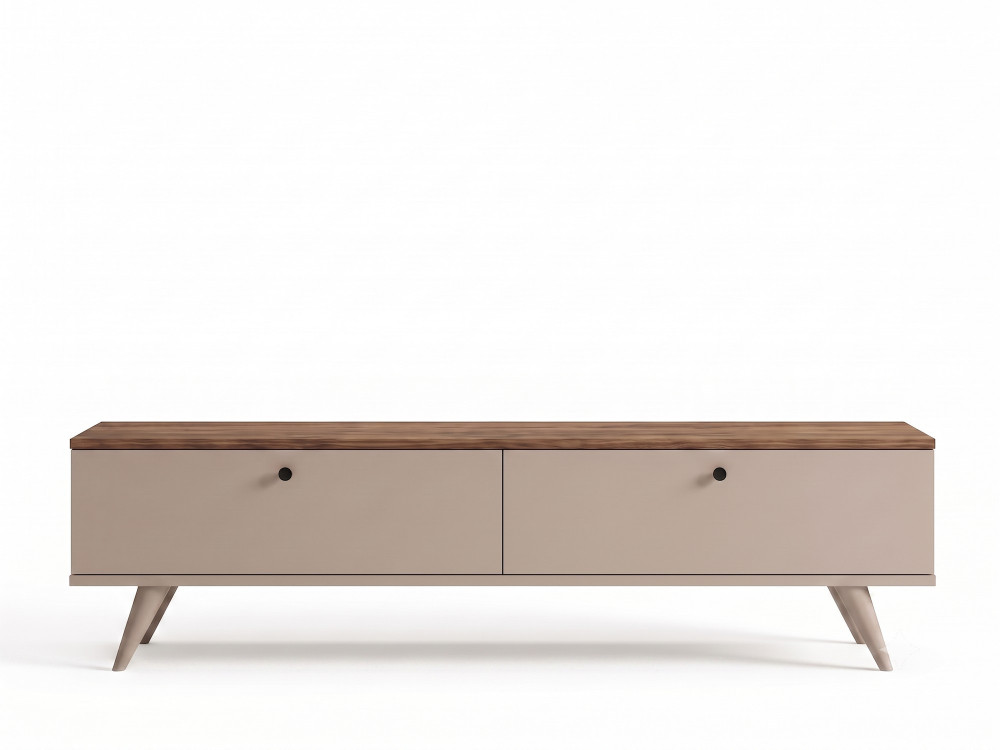 Houten tv-meubel "Paris" - 160 x 25 x 40 cm - Notenhout / Kasjmier