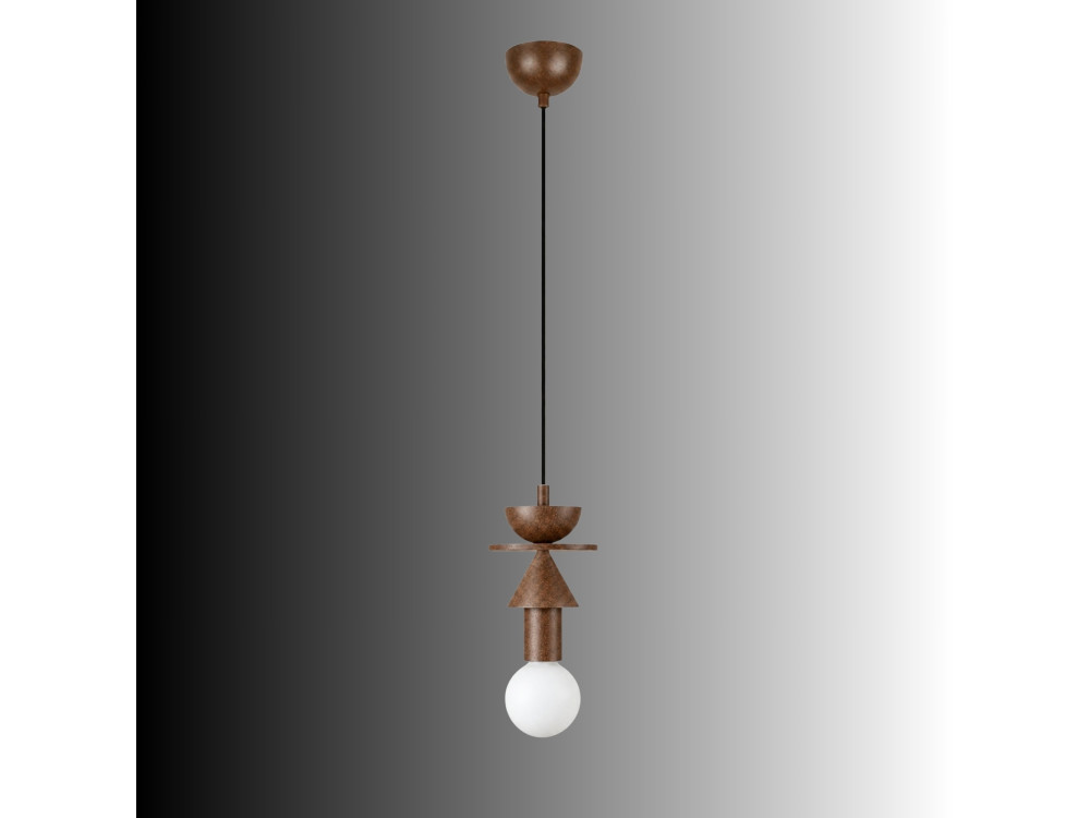 Houten hanglamp "Rotas" - 13 x 13 x 118 cm - Bruin