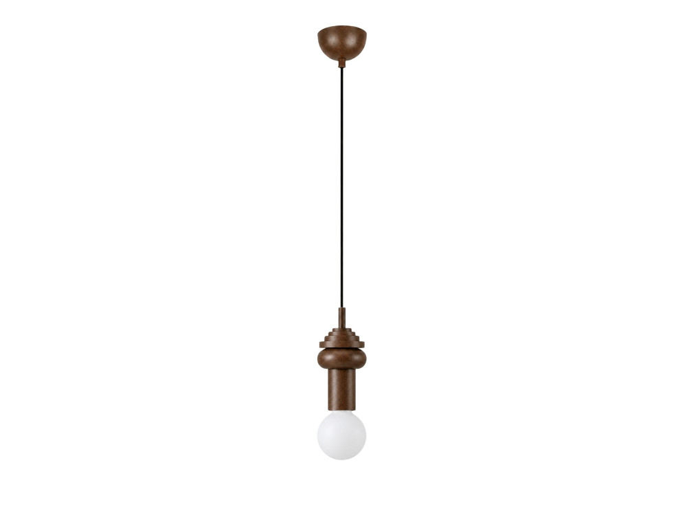 Houten hanglamp "Rotas" - 10 x 10 x 113 cm - Bruin