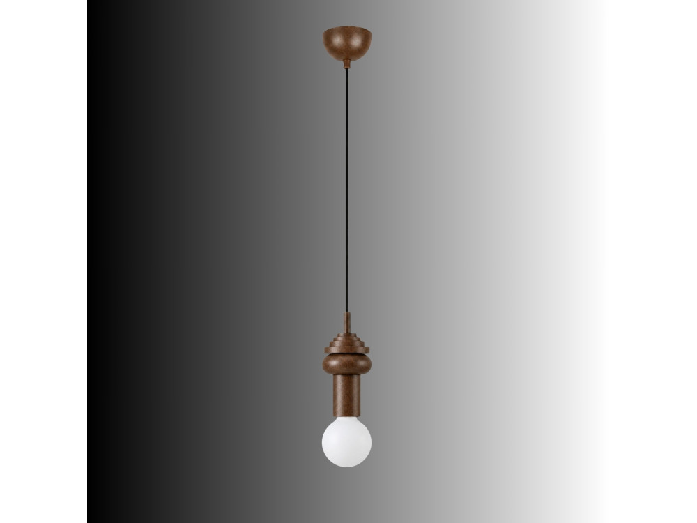 Houten hanglamp "Rotas" - 10 x 10 x 113 cm - Bruin