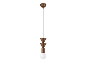 Houten hanglamp "Rotas" - 10 x 10 x 115 cm - Bruin