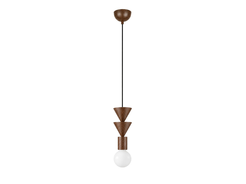 Houten hanglamp "Rotas" - 10 x 10 x 115 cm - Bruin